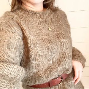 Olive Wool Blend Tunic Sweater